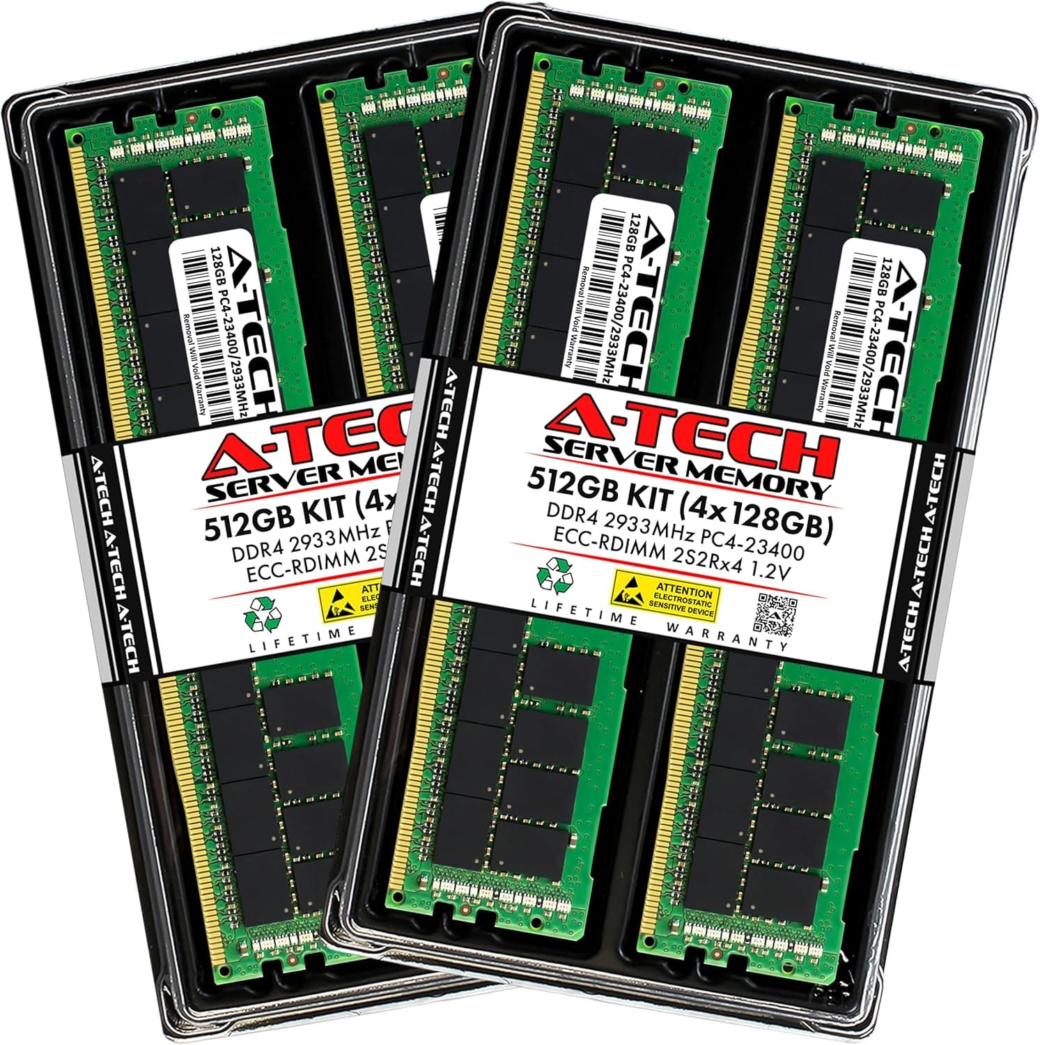 370-AGGW - Dell 512GB Kit (4x128GB) DDR4-2933MHz PC4-23400 ECC Registered CL21 288-Pin LRDIMM 1.2V Quad Rank Memory