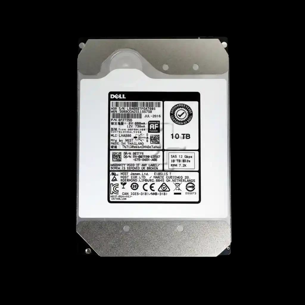 Dell 07FPR /HGST Hitachi Ultrastar He10 0F27398 / HUH721010AL5200 10TB 512e Enterprise SAS Hard Drive