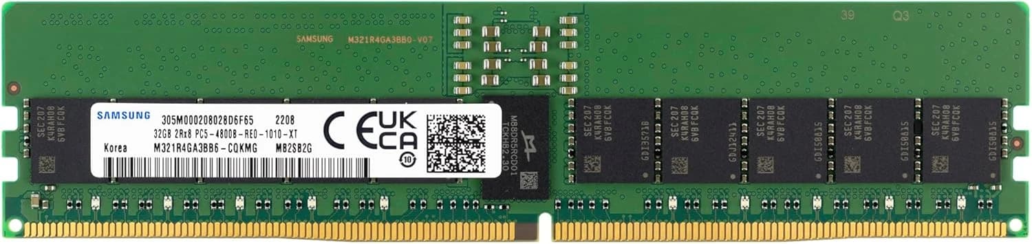 M321RBGA0B40-CWKBH - Samsung 256GB DDR5-4800MHz PC5-38400 ECC Registered CL40 288-Pin RDIMM 1.1V Octal Rank Memory Module