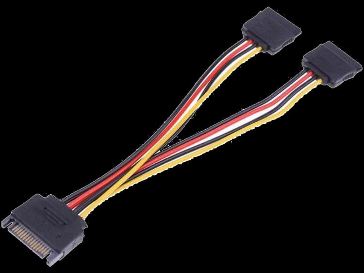 SATA 15 pin male to 2 female 4-wire SATA Power Splitter Cable 15cm / 5.9in