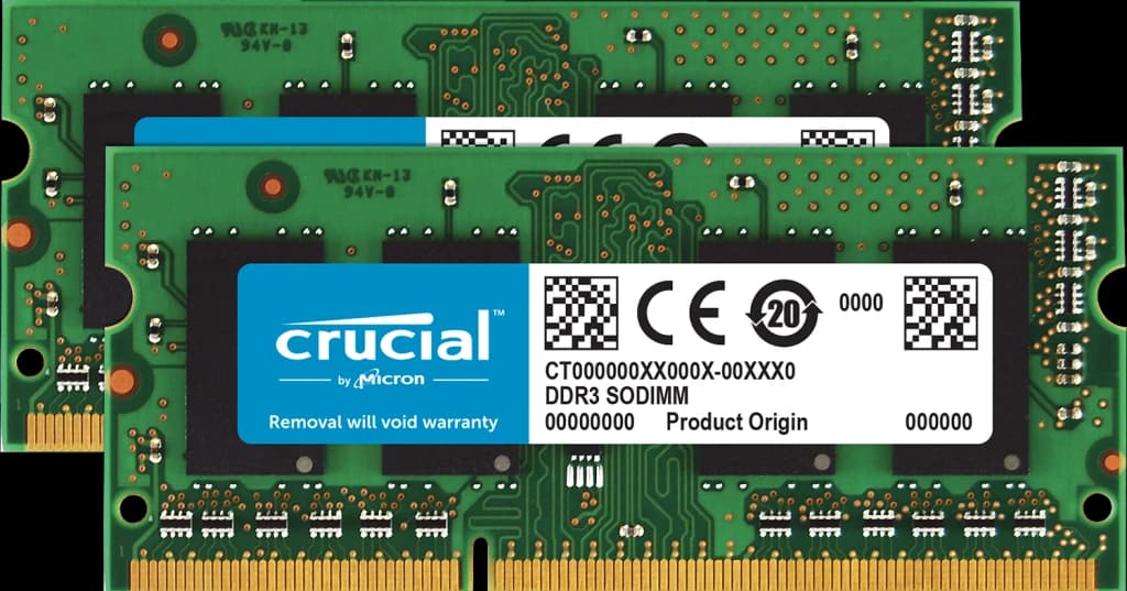 CT2KIT102464BF160B - Crucial 16GB Kit (2X8GB) DDR3-1600MHz PC3-12800 Non-ECC Unbuffered CL11 204-Pin SODIMM 1.35V Dual Rank Memory