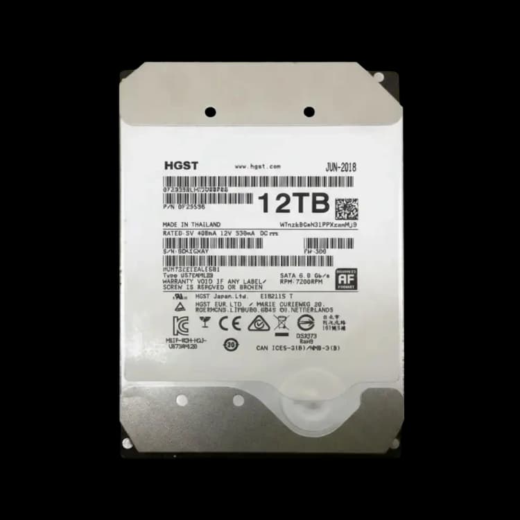 HUH721212ALE601 - HGST 12TB 7200RPM SATA 6Gb/s 3.5-in Hard Drive