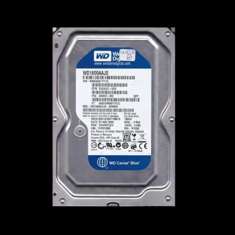 WD1600AAJS-60M0A0 - Western Digital Caviar Blue 160GB 7200RPM SATA 3Gb/s 8MB Cache 3.5-Inch Hard Drive