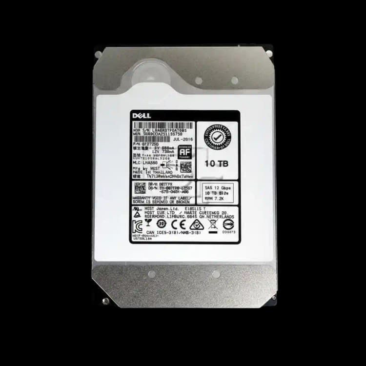 Dell 07FPR /HGST Hitachi Ultrastar He10 0F27398 / HUH721010AL5200 10TB 512e Enterprise SAS Hard Drive Dell 07FPR /HGST Hitachi Ultrastar He10 0F27398 / HUH721010AL5200 10TB 512e Enterprise SAS Hard Drive