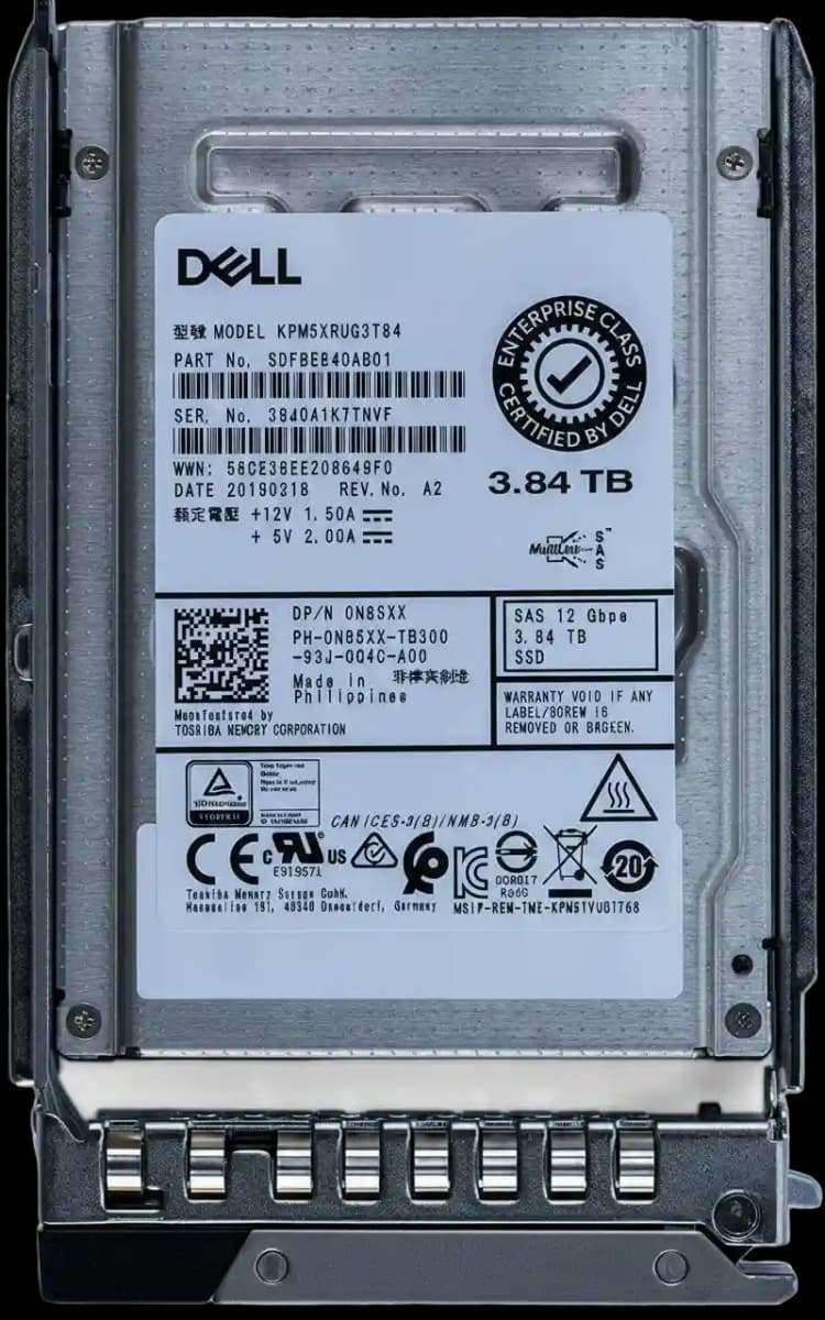 Dell 345-BBYQ / D82CF 3.84TB 2.5" SFF 12Gbps 512e HS Read Intensive SAS Solid State Drive Kit 8FKXC - Brand New Dell 345-BBYQ / D82CF 3.84TB 2.5" SFF 12Gbps 512e HS Read Intensive SAS Solid State Drive Kit 8FKXC - Brand New